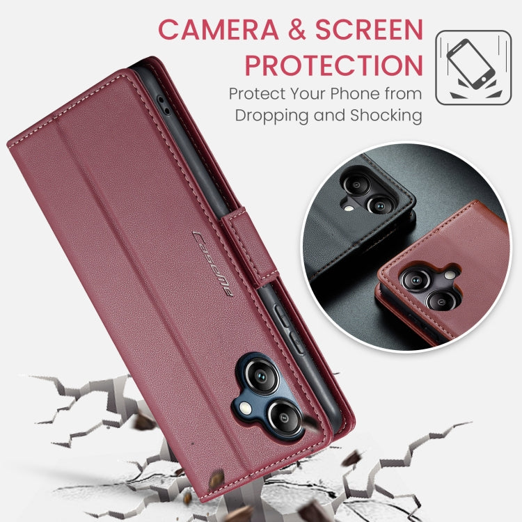 For Samsung Galaxy A07 / A06 CaseMe 023 Butterfly Buckle Litchi Texture RFID Anti-theft Leather Phone Case(Red)