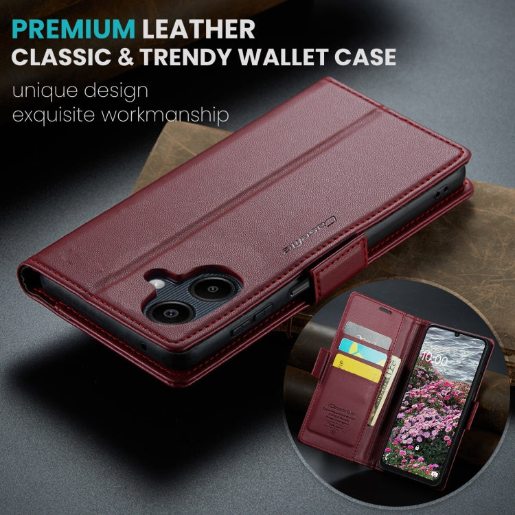 For Samsung Galaxy A07 / A06 CaseMe 023 Butterfly Buckle Litchi Texture RFID Anti-theft Leather Phone Case(Red)