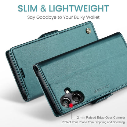 Pour Samsung Galaxy A07 / A06 Étui de téléphone en cuir anti-vol RFID CaseMe 023 avec boucle papillon et texture litchi (Vert)