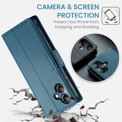For Samsung Galaxy A07 / A06 CaseMe 023 Butterfly Buckle Litchi Texture RFID Anti-theft Leather Phone Case(Blue)
