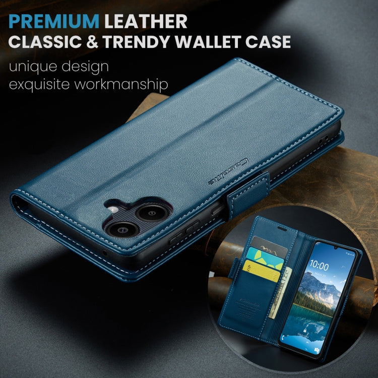 For Samsung Galaxy A07 / A06 CaseMe 023 Butterfly Buckle Litchi Texture RFID Anti-theft Leather Phone Case(Blue)