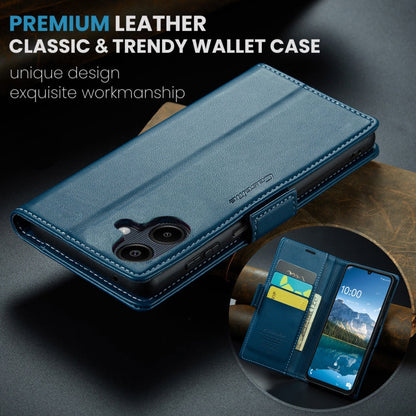 For Samsung Galaxy A07 / A06 CaseMe 023 Butterfly Buckle Litchi Texture RFID Anti-theft Leather Phone Case(Blue)