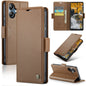For Samsung Galaxy A07 / A06 CaseMe 023 Butterfly Buckle Litchi Texture RFID Anti-theft Leather Phone Case(Brown)