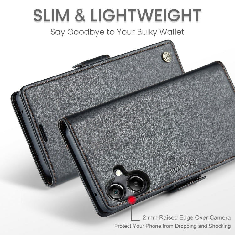 For Samsung Galaxy A07 / A06 CaseMe 023 Butterfly Buckle Litchi Texture RFID Anti-theft Leather Phone Case(Black)