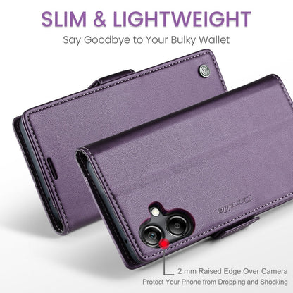 For Samsung Galaxy A07 / A06 CaseMe 023 Butterfly Buckle Litchi Texture RFID Anti-theft Leather Phone Case(Purple)