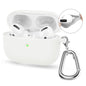 Pour Apple AirPods 4 2024 ENKAY Hat-Prince Coque en silicone épaissie avec crochet et écouteurs en silicone anti-perte (Blanc)