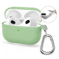Pour Apple AirPods 4 2024 Coque en silicone épaissie ENKAY Hat-Prince avec crochet et embouts en silicone anti-perte (Vert menthe)