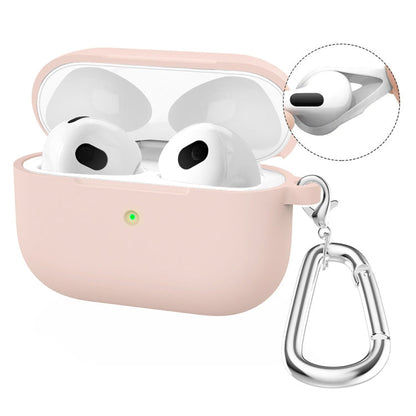 Pour Apple AirPods 4 2024 ENKAY Hat-Prince Coque en silicone épaissie avec crochet et écouteurs en silicone anti-perte (rose)