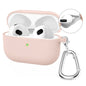 Pour Apple AirPods 4 2024 ENKAY Hat-Prince Coque en silicone épaissie avec crochet et écouteurs en silicone anti-perte (rose)