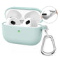 For Apple AirPods 4 2024 ENKAY Hat-Prince Thickened Silicone Case with Hook and Anti-lost Silicone Earbuds(Light Green)