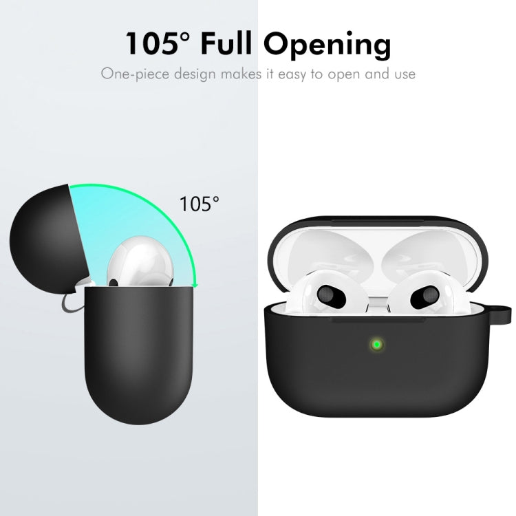 For Apple AirPods 4 2024 ENKAY Hat-Prince Thickened Silicone Case with Hook and Anti-lost Silicone Earbuds(Dark Blue)