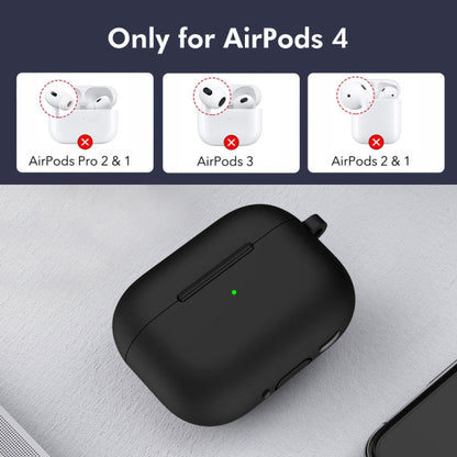 For Apple AirPods 4 2024 ENKAY Hat-Prince Thickened Silicone Case with Hook and Anti-lost Silicone Earbuds(Orange)
