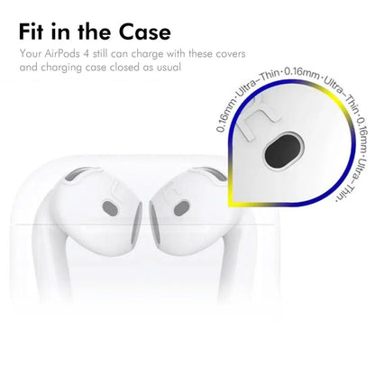 For Apple AirPods 4 2024 ENKAY Hat-Prince Thickened Silicone Case with Hook and Anti-lost Silicone Earbuds(Light Grey)