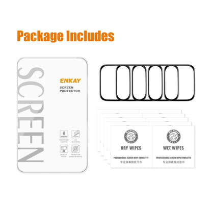 For Honor Watch 5 5pcs ENKAY 3D Full Coverage Soft PC Edge PMMA HD Screen Film