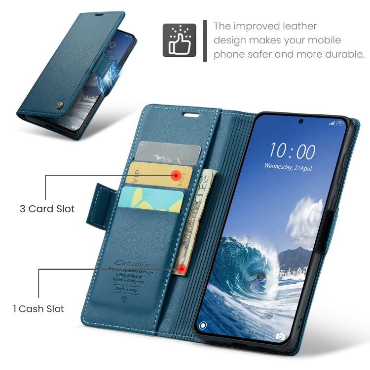 For Xiaomi 14T CaseMe 023 Butterfly Buckle Litchi Texture RFID Anti-theft Leather Phone Case(Blue)