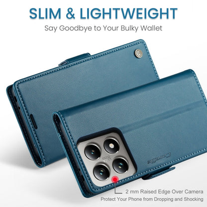 For Xiaomi 14T CaseMe 023 Butterfly Buckle Litchi Texture RFID Anti-theft Leather Phone Case(Blue)