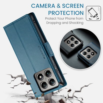 For Xiaomi 14T CaseMe 023 Butterfly Buckle Litchi Texture RFID Anti-theft Leather Phone Case(Blue)