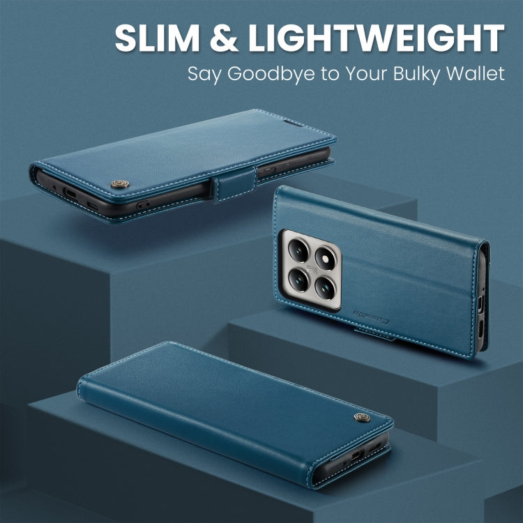 For Xiaomi 14T CaseMe 023 Butterfly Buckle Litchi Texture RFID Anti-theft Leather Phone Case(Blue)