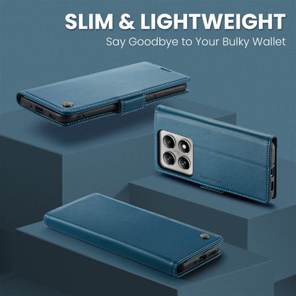 For Xiaomi 14T CaseMe 023 Butterfly Buckle Litchi Texture RFID Anti-theft Leather Phone Case(Blue)