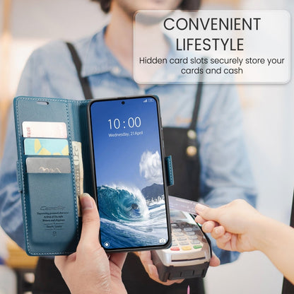 For Xiaomi 14T CaseMe 023 Butterfly Buckle Litchi Texture RFID Anti-theft Leather Phone Case(Blue)