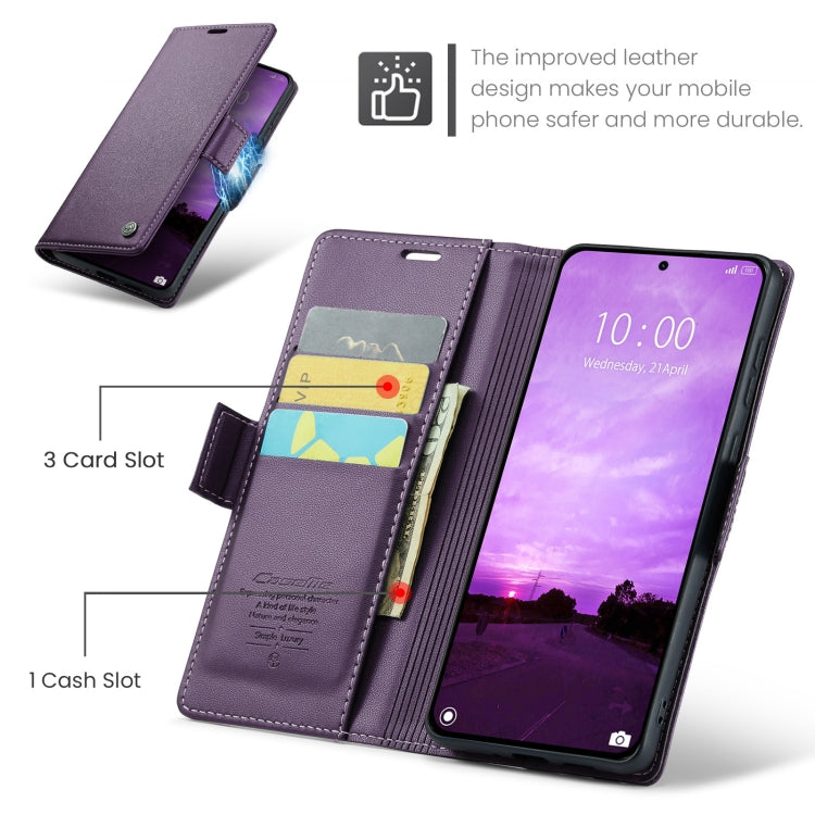 For Xiaomi 14T CaseMe 023 Butterfly Buckle Litchi Texture RFID Anti-theft Leather Phone Case(Purple)