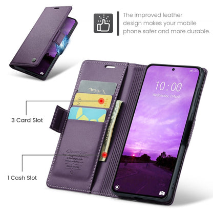 For Xiaomi 14T CaseMe 023 Butterfly Buckle Litchi Texture RFID Anti-theft Leather Phone Case(Purple)