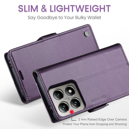 For Xiaomi 14T CaseMe 023 Butterfly Buckle Litchi Texture RFID Anti-theft Leather Phone Case(Purple)