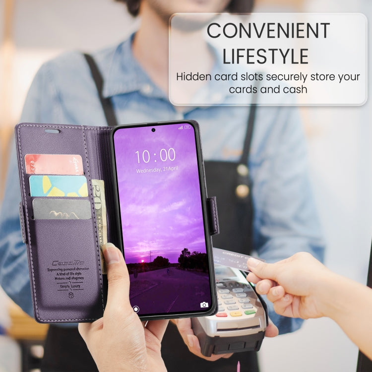 For Xiaomi 14T CaseMe 023 Butterfly Buckle Litchi Texture RFID Anti-theft Leather Phone Case(Purple)