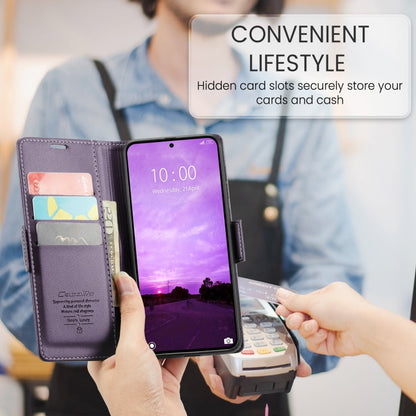 For Xiaomi 14T CaseMe 023 Butterfly Buckle Litchi Texture RFID Anti-theft Leather Phone Case(Purple)