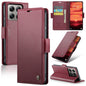 Pour Xiaomi 14T Pro Étui de téléphone en cuir anti-vol RFID texturé Litchi CaseMe 023 avec boucle papillon (rouge)