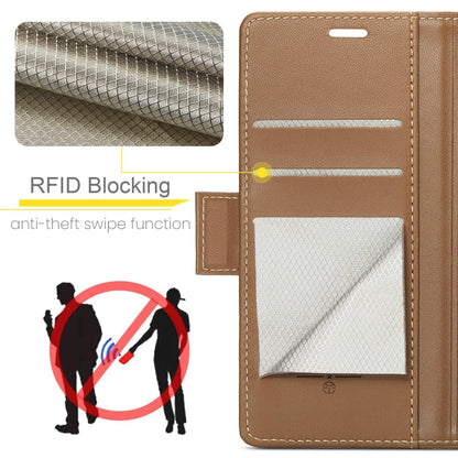 For Xiaomi 14T Pro CaseMe 023 Butterfly Buckle Litchi Texture RFID Anti-theft Leather Phone Case(Brown)