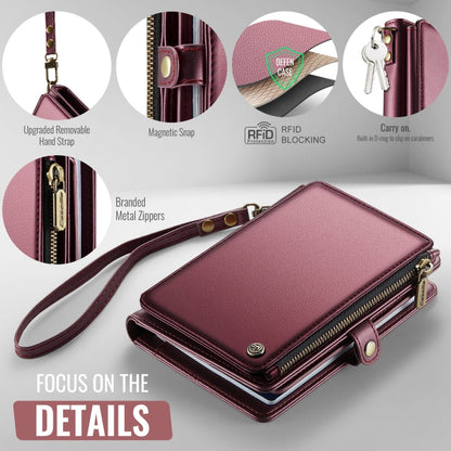 CaseMe-Me60 Multi-functional Anti-theft Swipe Passport Wallet(Red)