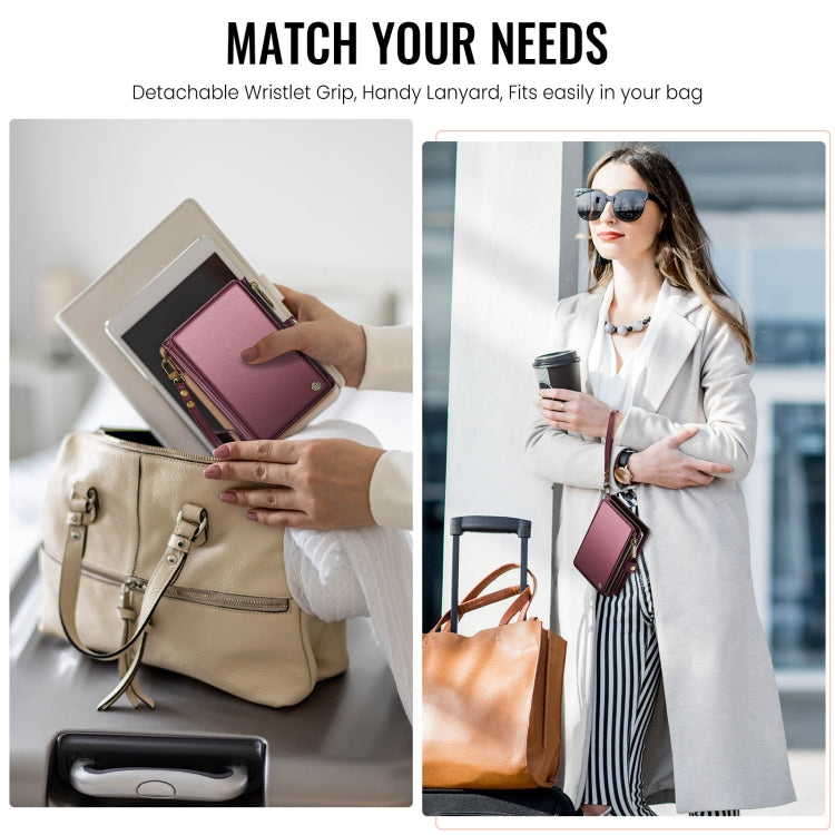 CaseMe-Me60 Multi-functional Anti-theft Swipe Passport Wallet(Red)