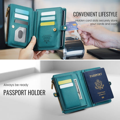CaseMe-Me60 Multi-functional Anti-theft Swipe Passport Wallet(Green)