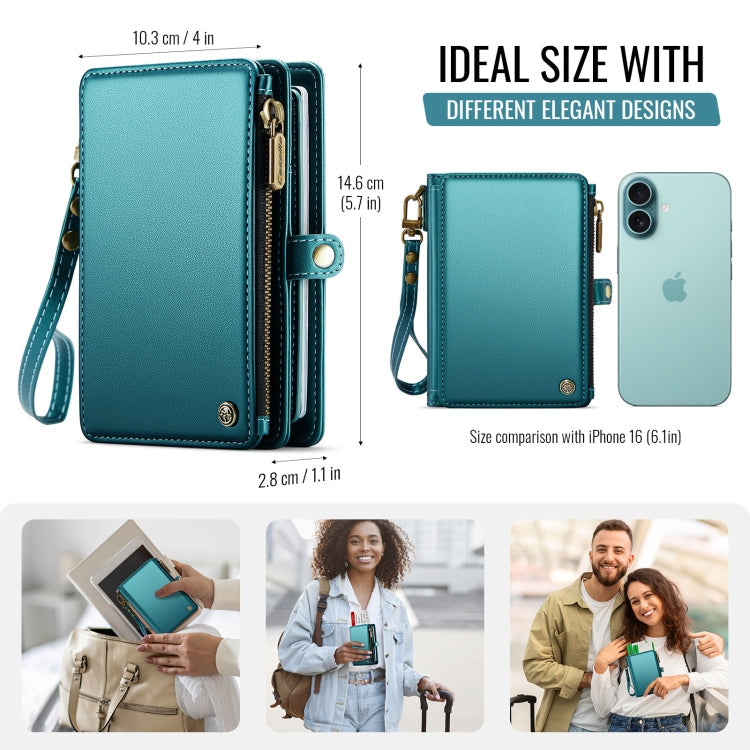 CaseMe-Me60 Multi-functional Anti-theft Swipe Passport Wallet(Green)