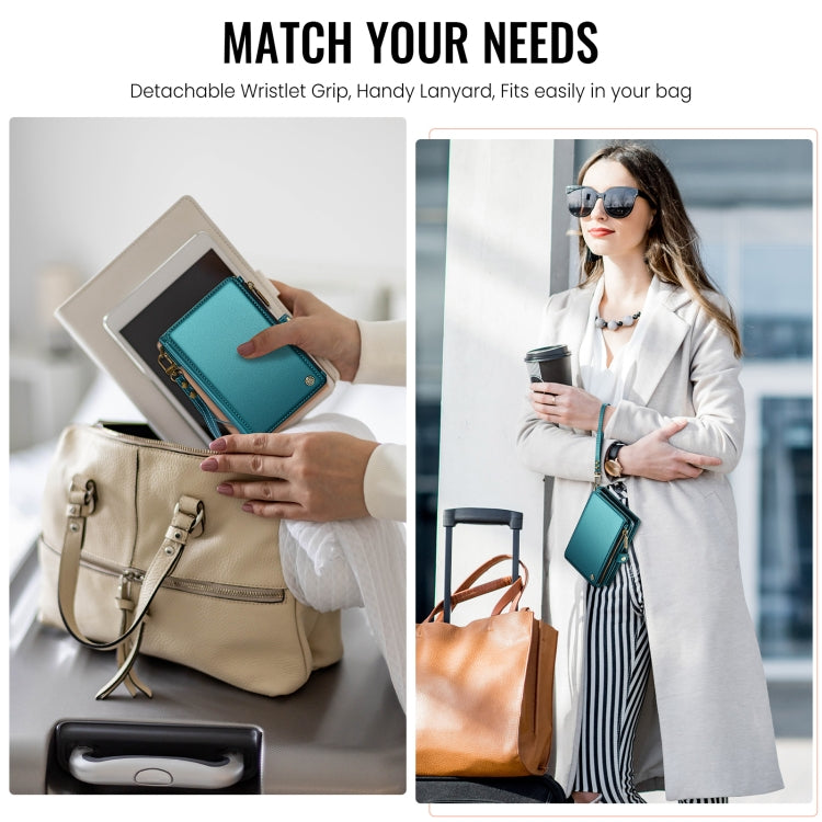 CaseMe-Me60 Multi-functional Anti-theft Swipe Passport Wallet(Green)