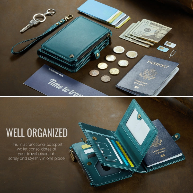 CaseMe-Me60 Multi-functional Anti-theft Swipe Passport Wallet(Green)