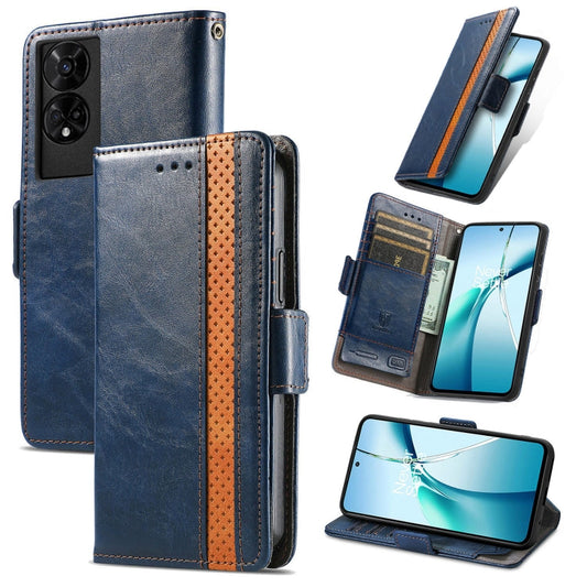 For TCL 50 5G CaseNeo Splicing Dual Magnetic Buckle Leather Phone Case(Blue)