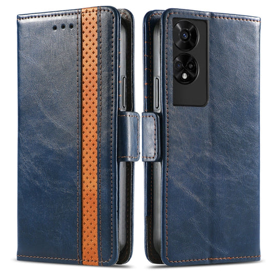 For TCL 50 5G CaseNeo Splicing Dual Magnetic Buckle Leather Phone Case(Blue)