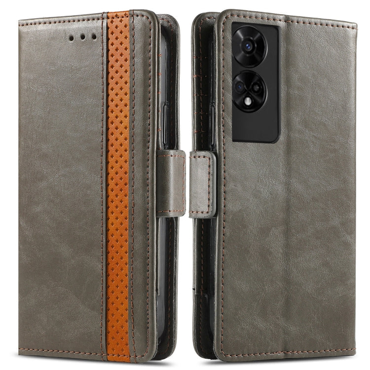For TCL 50 5G CaseNeo Splicing Dual Magnetic Buckle Leather Phone Case(Gray)