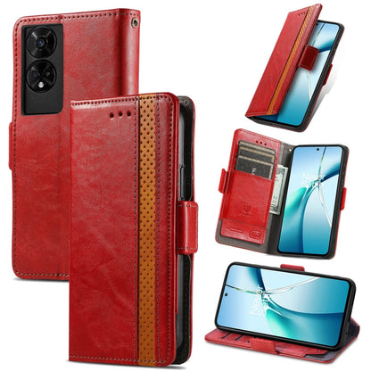 For TCL 50 5G CaseNeo Splicing Dual Magnetic Buckle Leather Phone Case(Red)