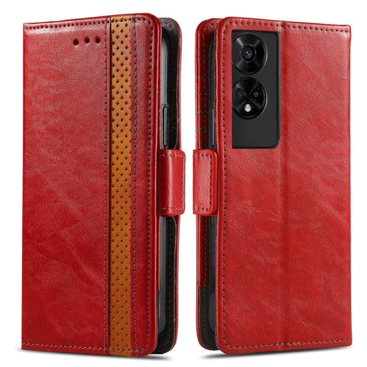 For TCL 50 5G CaseNeo Splicing Dual Magnetic Buckle Leather Phone Case(Red)