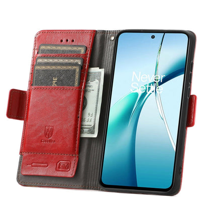 For TCL 50 5G CaseNeo Splicing Dual Magnetic Buckle Leather Phone Case(Red)