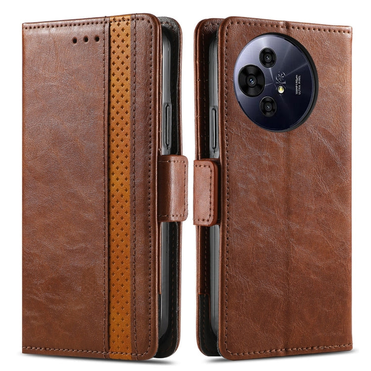 Pour TCL 50 Pro NxtPaper ÉtuiCoque en cuir avec double boucle magnétique et épissure CaseNeo (Marron)