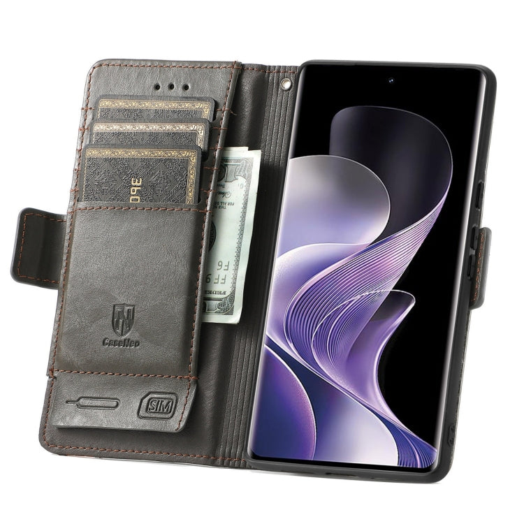 Pour TCL 50 Pro NxtPaper Étui Téléphone en Cuir avec Boucle Magnétique Double et Épissure CaseNeo (Gris)