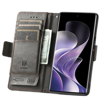 Pour TCL 50 Pro NxtPaper Étui Téléphone en Cuir avec Boucle Magnétique Double et Épissure CaseNeo (Gris)