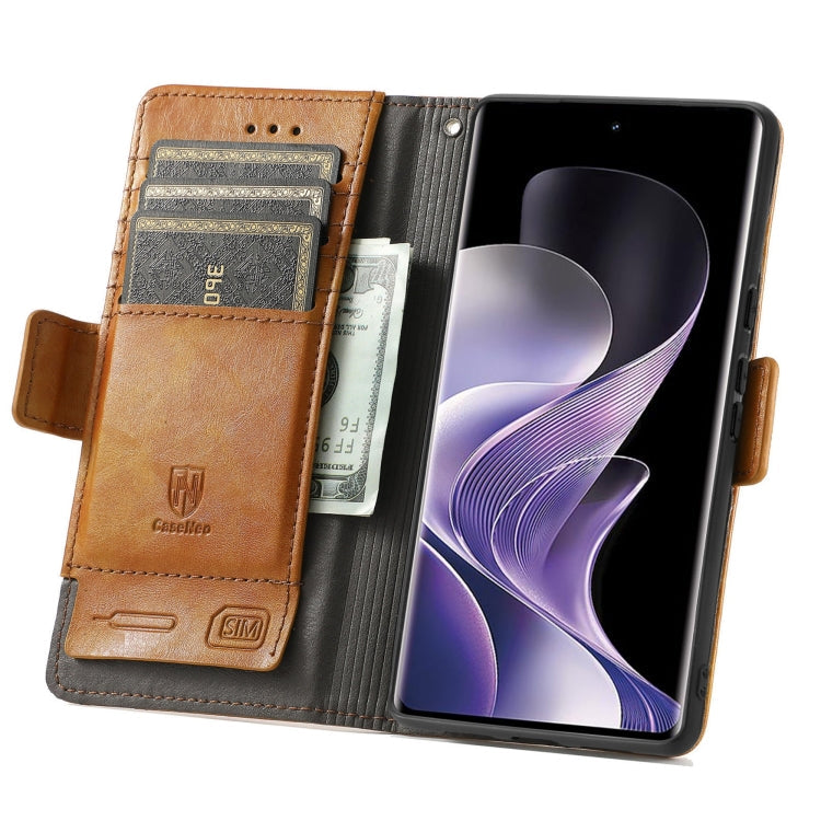 For TCL 50 Pro NxtPaper CaseNeo Splicing Dual Magnetic Buckle Leather Phone Case(Khaki)