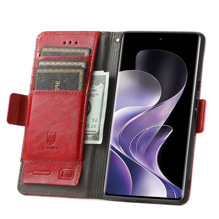 For TCL 50 Pro NxtPaper CaseNeo Splicing Dual Magnetic Buckle Leather Phone Case(Red)