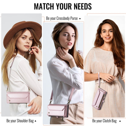 For Samsung Galaxy A16 5G CaseMe C36 Card Slots Zipper Wallet RFID Anti-theft Leather Phone Case(Pink)