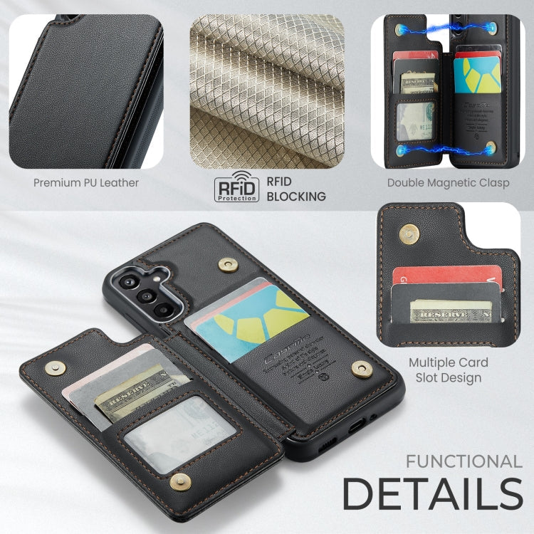 For Samsung Galaxy A16 5G CaseMe C22 Card Slots Holder RFID Anti-theft Phone Case(Black)